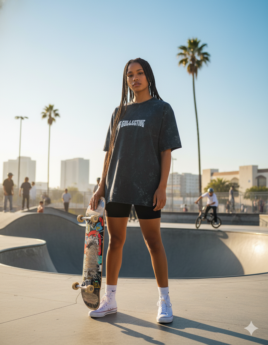 Unisex Acid Washed Oversized Tee
